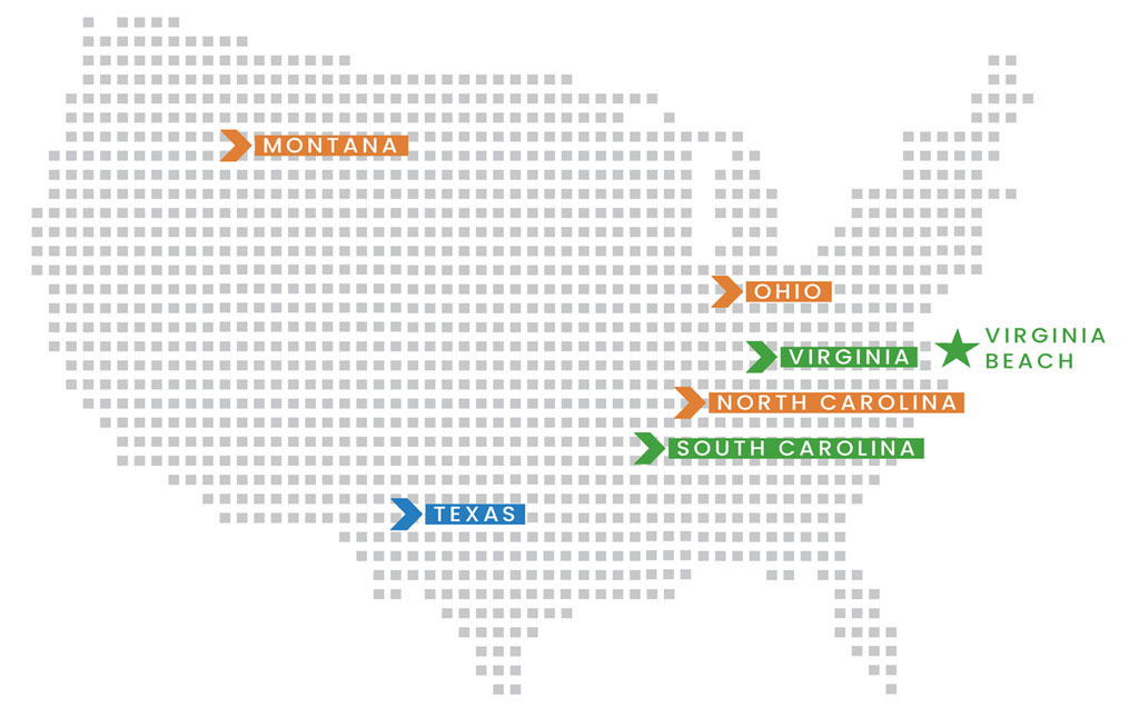 A map of the united states with different languages.